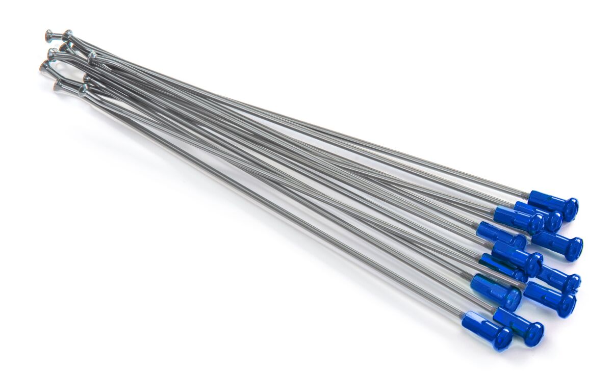 SPOKES & NIPPLES 19" REAR ALUMINIUM REPLACEMENT KIT SILVER | BLUE
