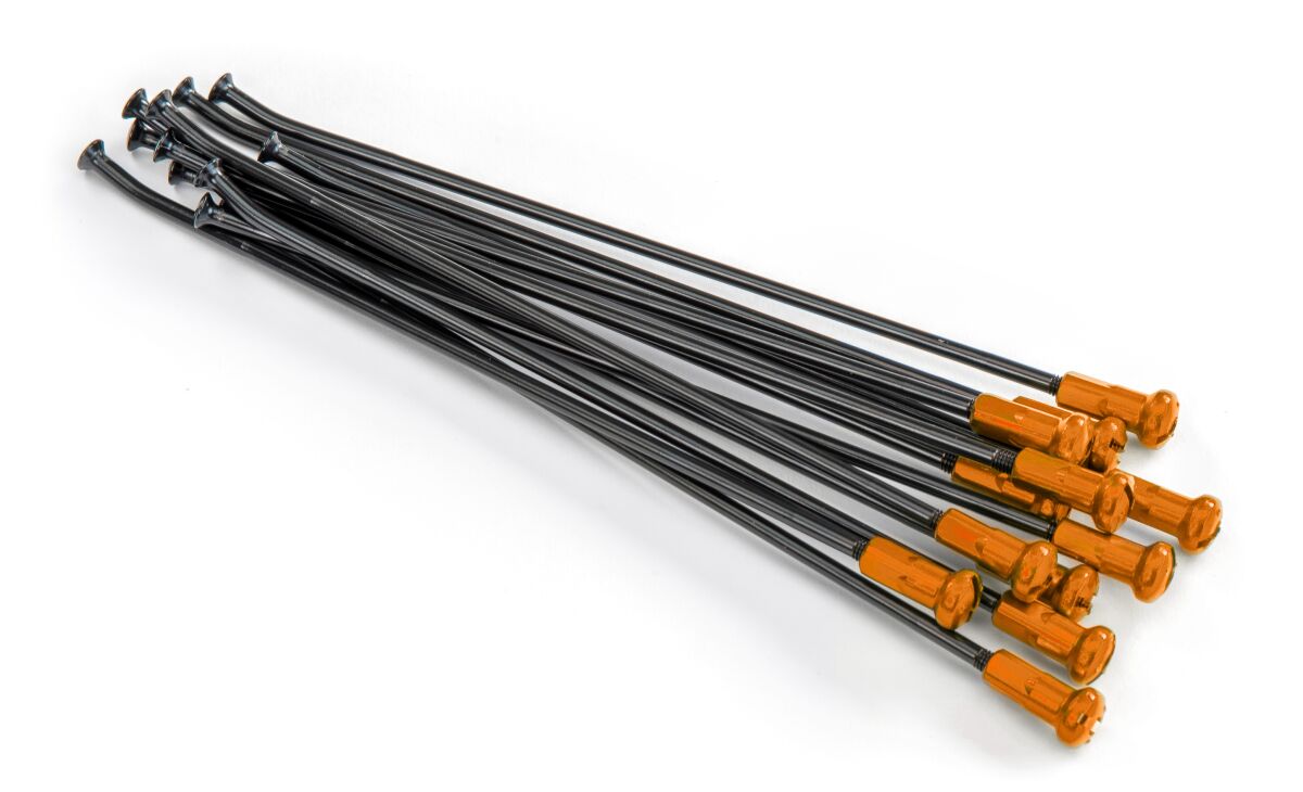 SPOKES & NIPPLES 19" REAR ALUMINIUM REPLACEMENT KIT BLACK | ORANGE