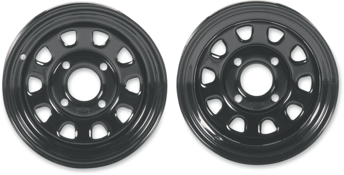 WHEEL DELTA STEEL BLACK 12x7 BOLT PATTERN 4/137 OFFSET 4+3