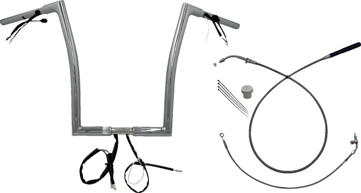 HANDLEBAR KIT 16" FLTRX/SE 23-24 1.25 FLAT TOP CHROME