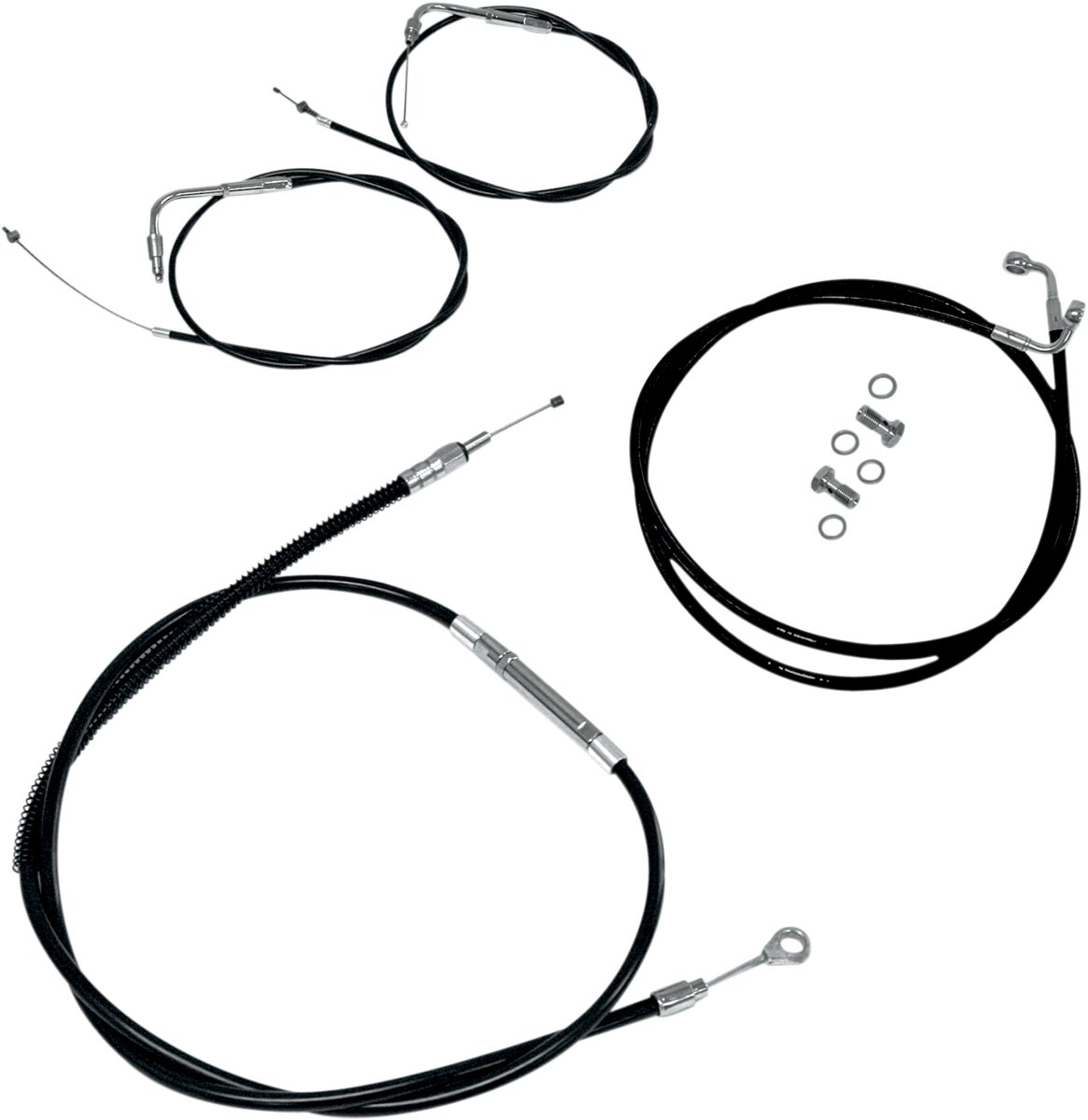 CABLE KIT 12-14" APE BAR LENGTH STAINLESS STEEL BLACK COATED FOR NON ABS HD