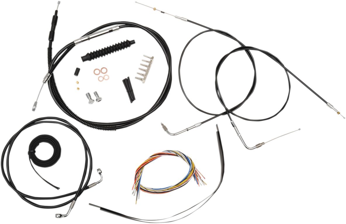 CABLE AND BRAKE LINE KIT BLACK VINYL FOR 15"-17" APE HANGERS