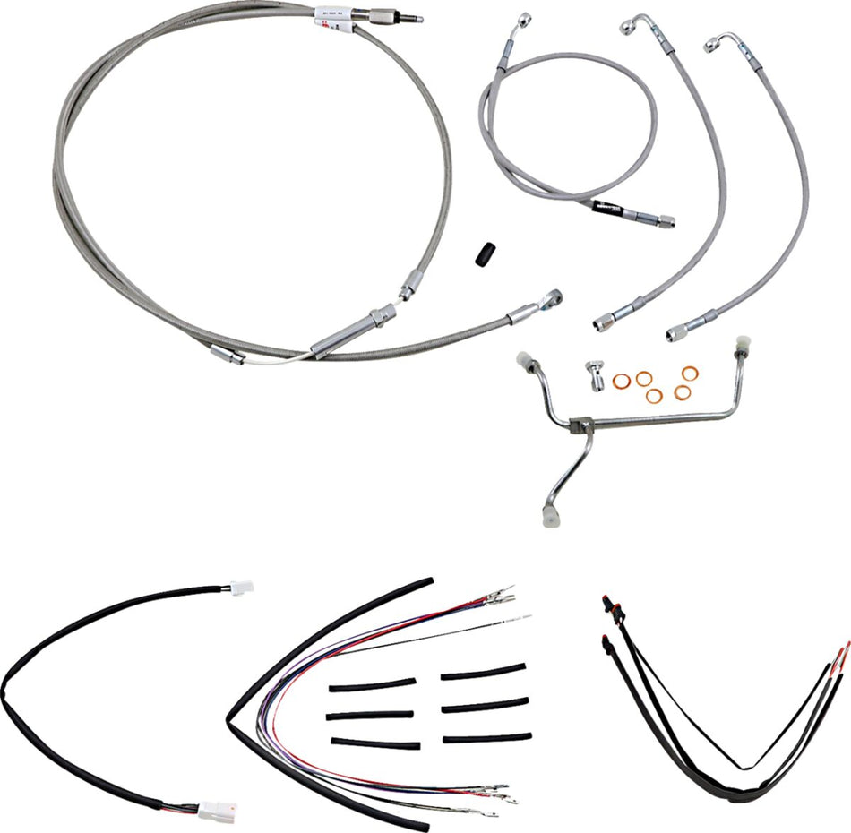 CABLE KIT 18" BRAIDED STAINLESS STEEL HANDLEBAR W/O ABS