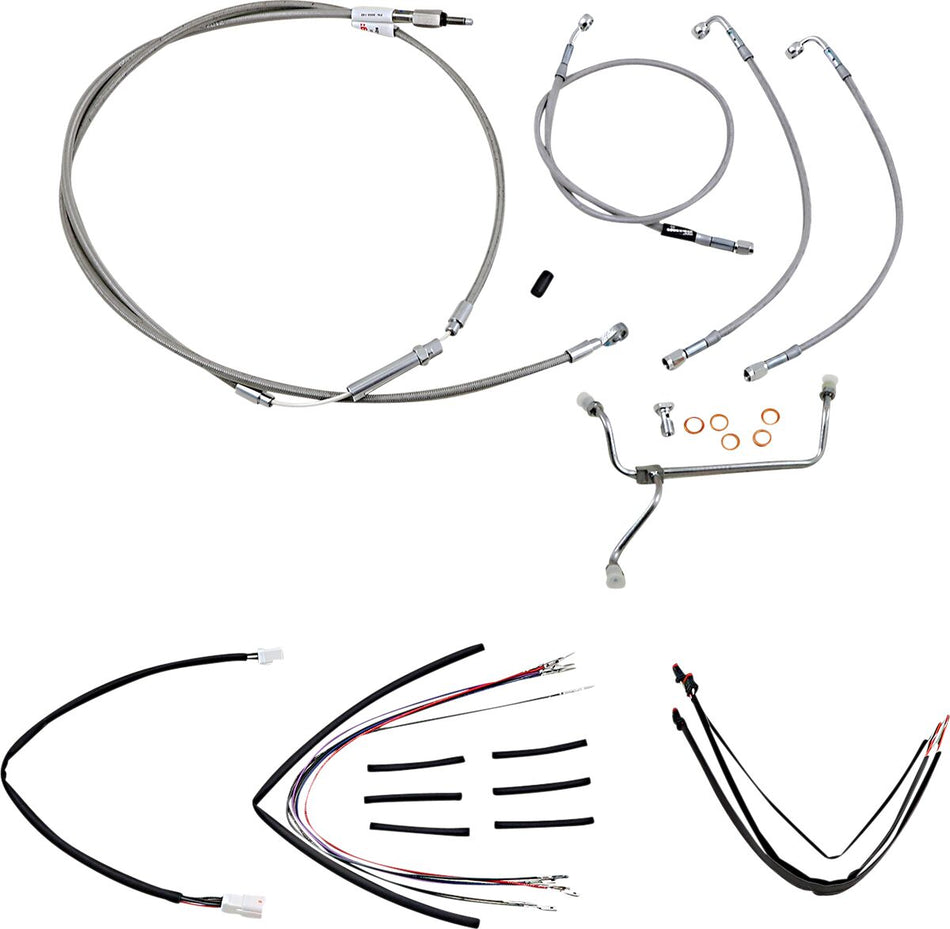 CABLE KIT 18" BRAIDED STAINLESS STEEL HANDLEBAR W/O ABS