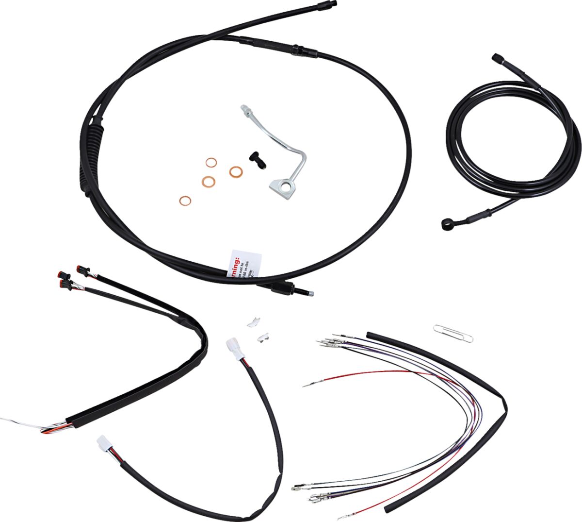 CABLE KIT 18" BLACK VINYL STAINLESS STEEL HANDLEBAR W/O ABS