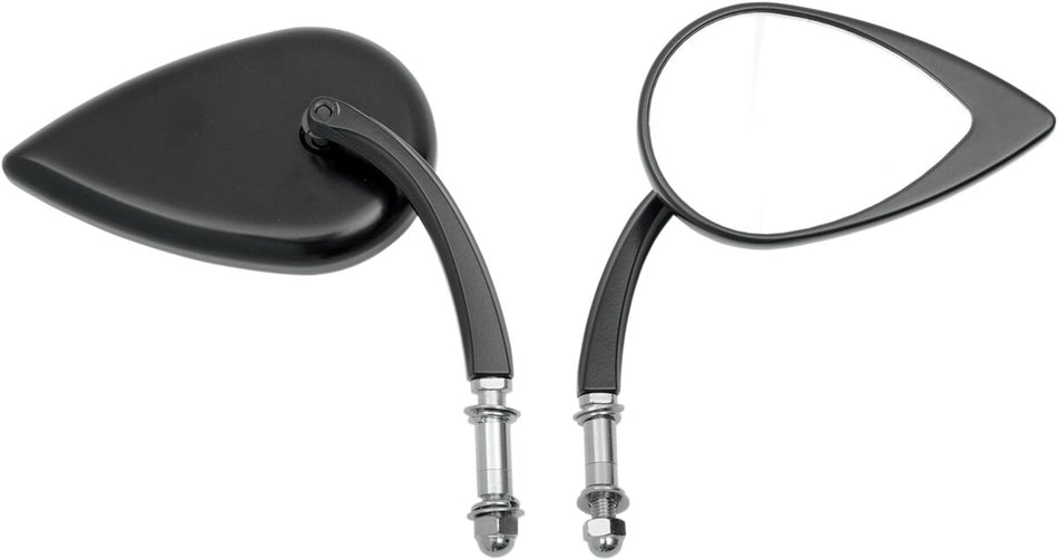 MIRROR TEARDROP W/ SHORT STEM BLACK