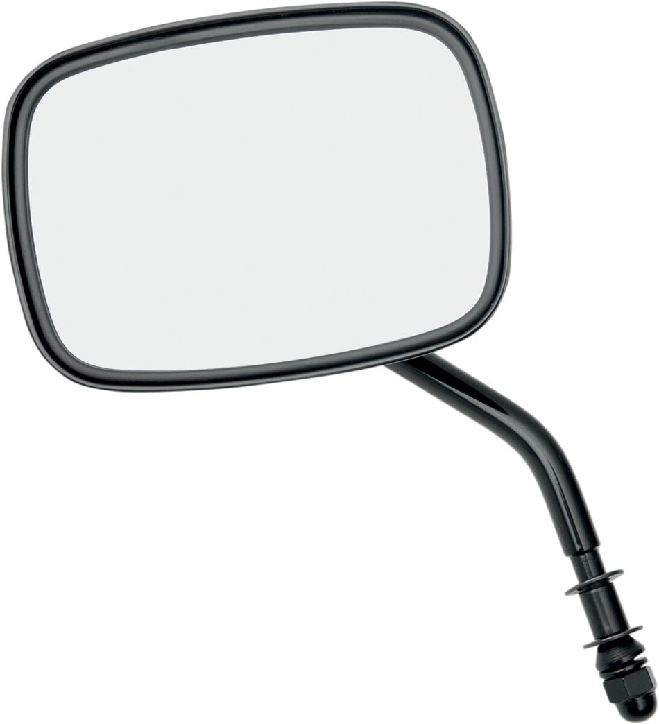 MIRROR RECTANGULAR BLACK W/ SHORT STEM