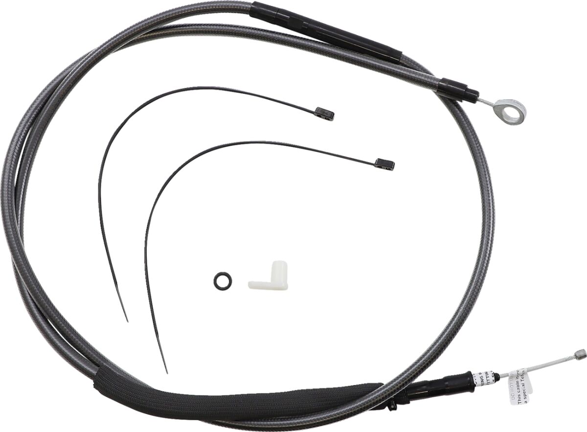 CLUTCH CABLE TWO-PIECE CHROME BLACK