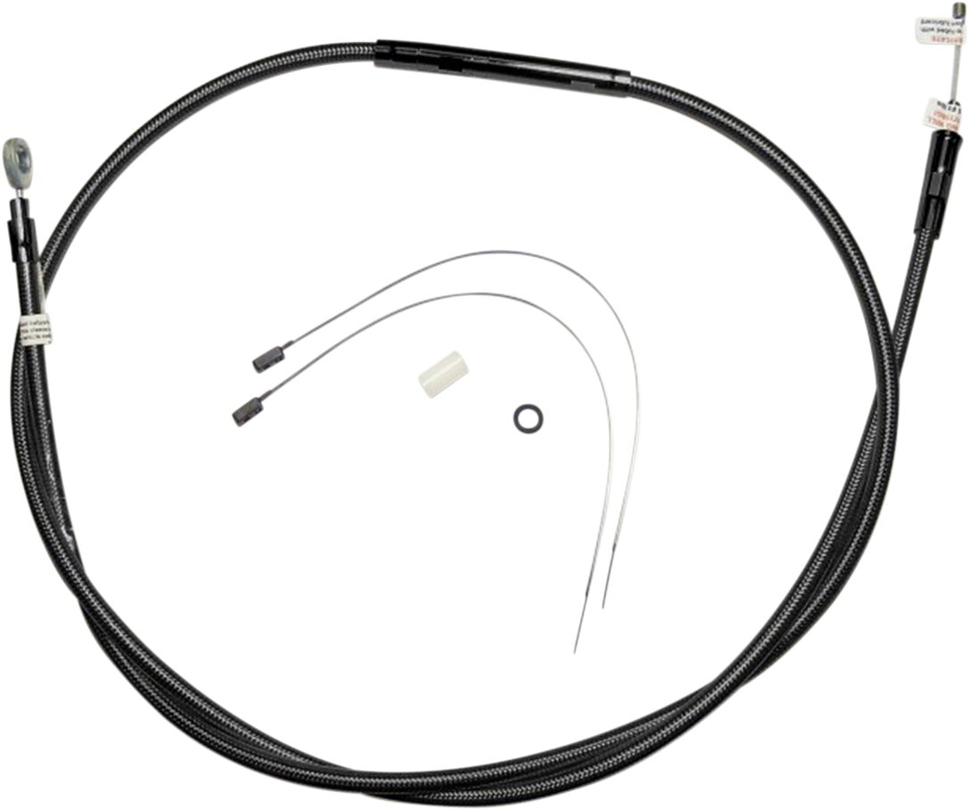 CLUTCH CABLE TWO-PIECE STAINLESS CHROME BLACK