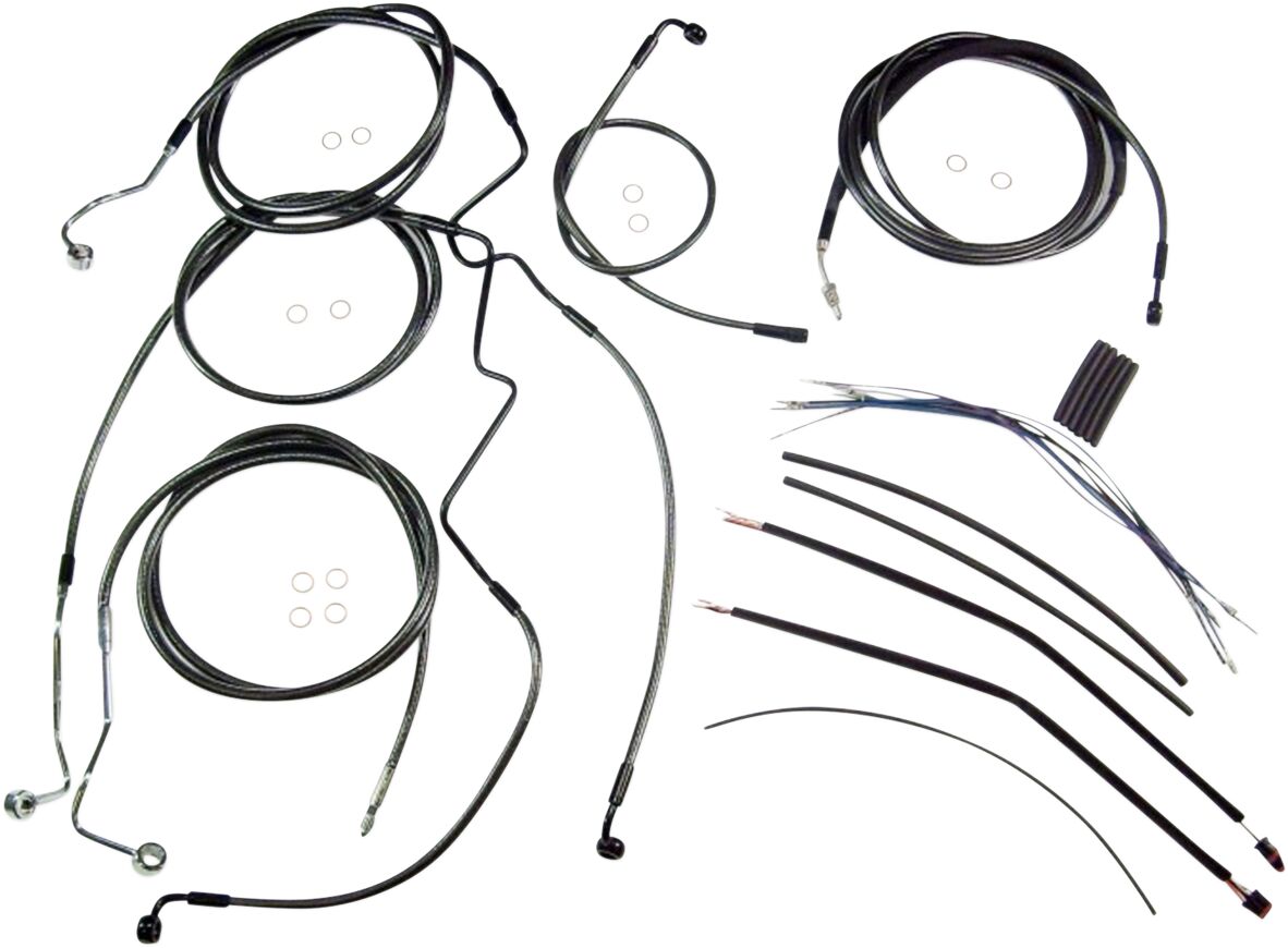 CONTROL CABLE KIT TOURING CHROME BLACK