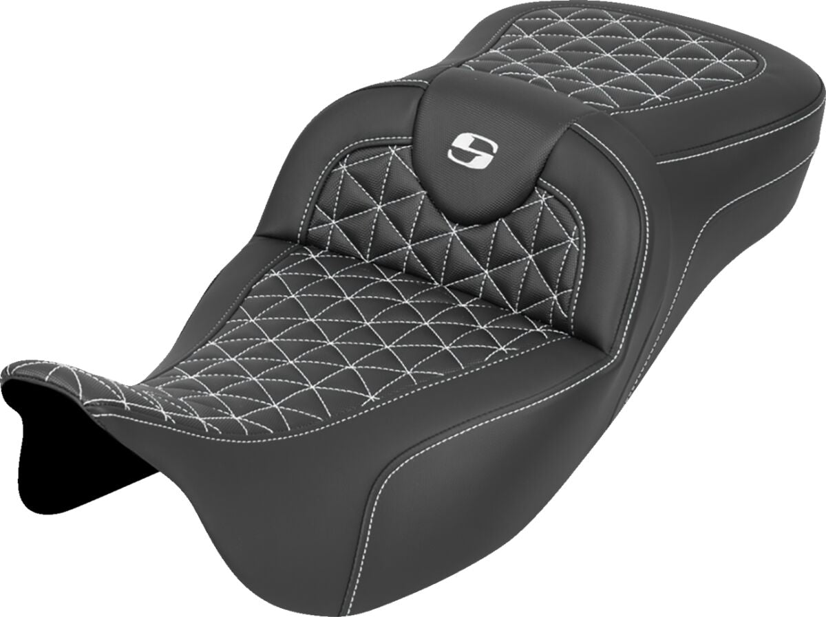 RoadSofa™ Tri Gripper Seat - Extended Reach - White Stitch - w/o Backrest