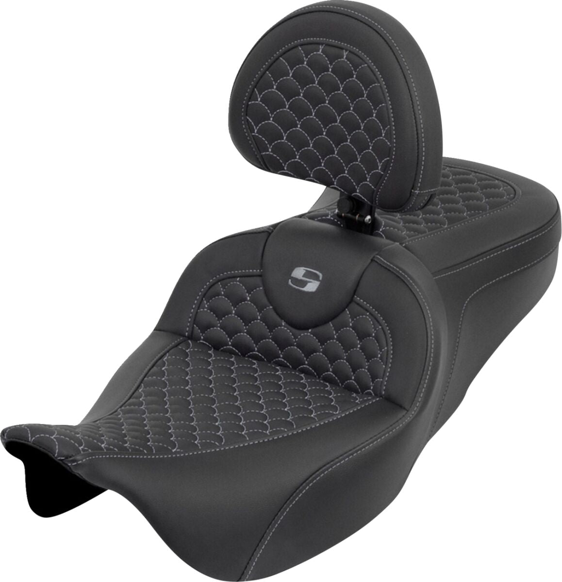 Roadsofa™ Seat - Dragon Scale Stitch - Gray Stitch - w/ Backrest