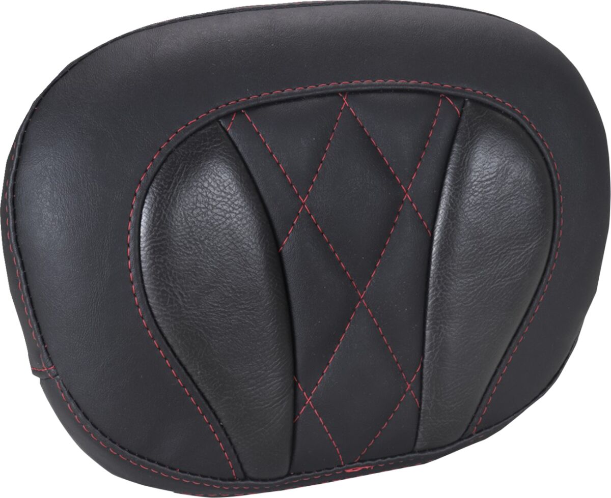 PAD SISSY BAR DLX DIAM TOURING  DARK CHERRY THREAD