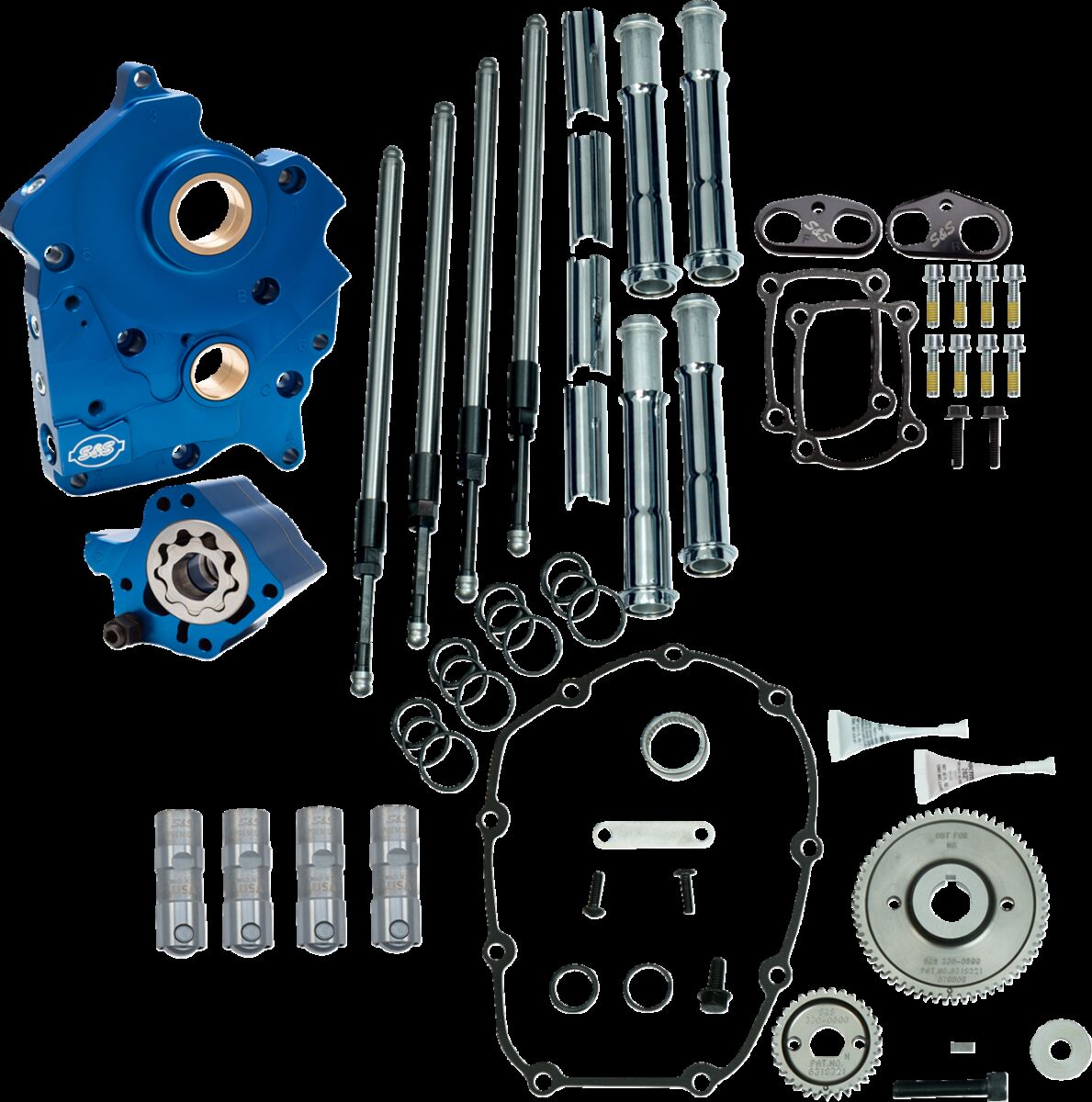 Cam Chest Kit w/o Cams Gear drive Oil cooled Chr PR M8 17-23