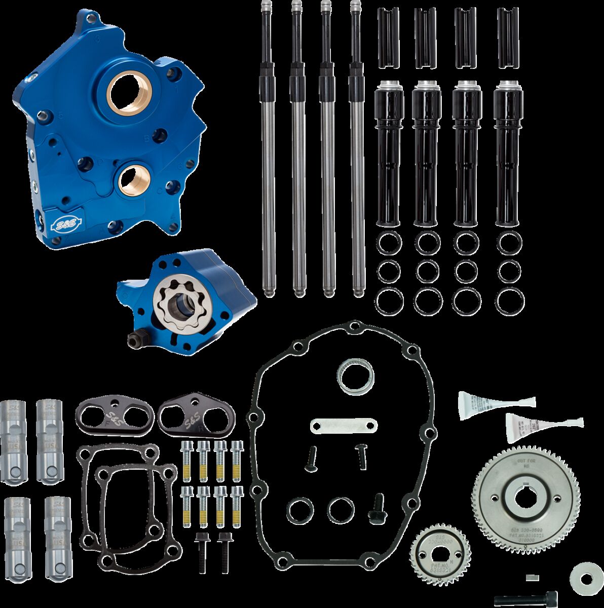Cam Chest Kit w/o Cams Gear drive Wtr cooled Blk PR M8 17-23