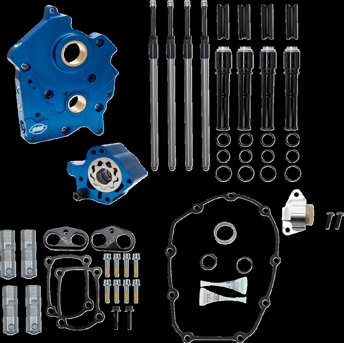 Cam Chest Kt w/o Cams Chain drive Oil cooled Blk PR M8 17-23