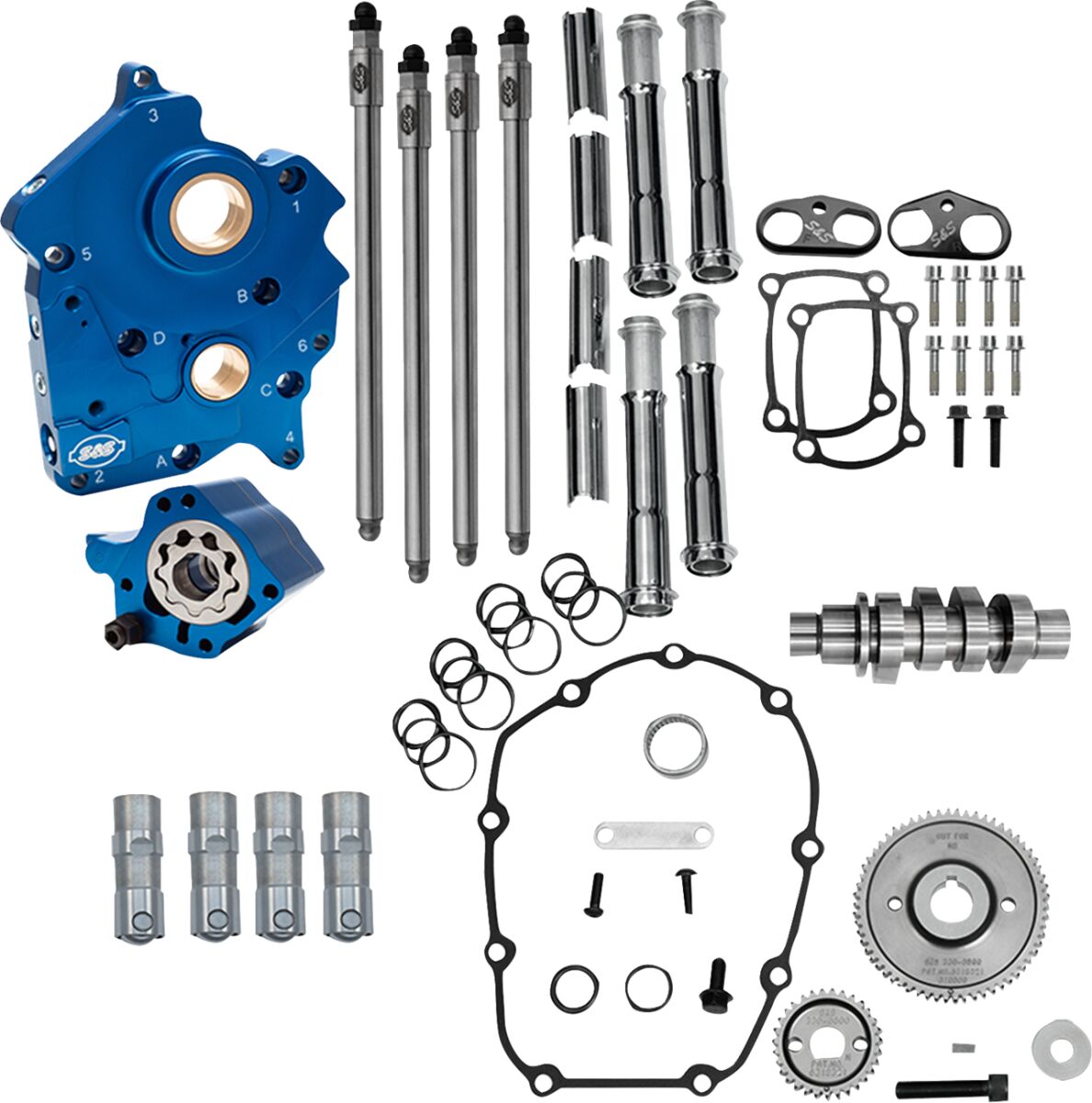 KIT CAM CHEST 496 GEAR O/C CHROME TUBE M8 W/O VVT 2017-25