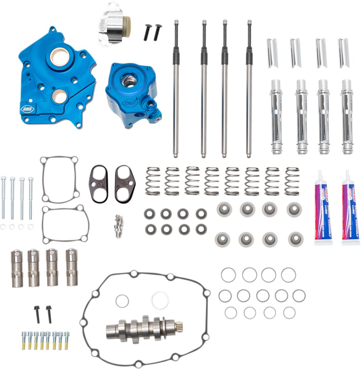 Cam Chest Kit - Oil Cooled - Chain Drive - 550 Cam - Chrome Pushrod Tubes - M8