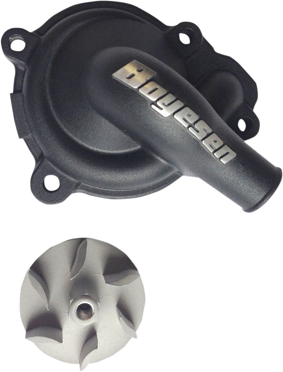 WATER PUMP COVER & IMPELLER KIT SUPERCOOLER ALUMINUM BLACK