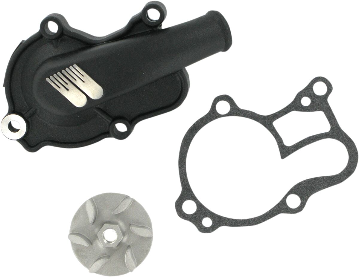WATER PUMP COVER & IMPELLER KIT SUPERCOOLER ALUMINUM BLACK