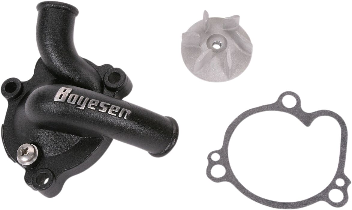 WATER PUMP COVER & IMPELLER KIT SUPERCOOLER ALUMINUM BLACK