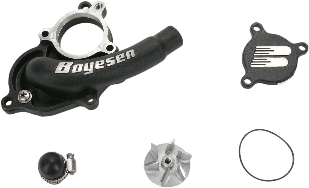 WATER PUMP COVER & IMPELLER KIT SUPERCOOLER ALUMINUM BLACK