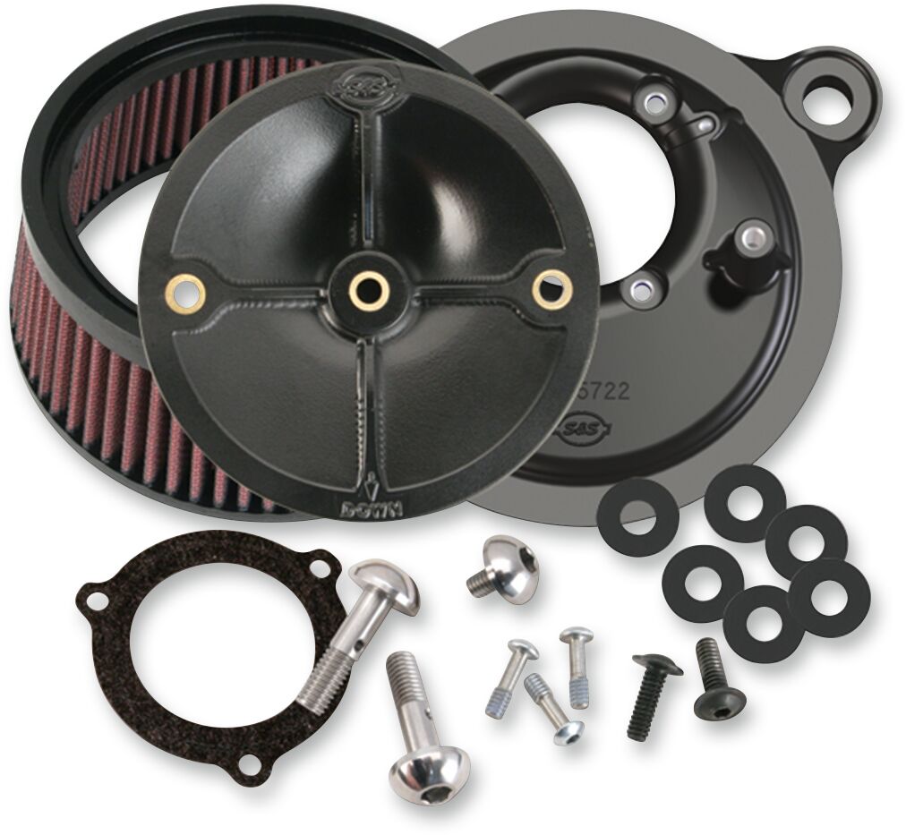 AIR CLEANER KITS STEALTH W/O COVER FOR 66MM THROTTLE HOG BODIES BLACK