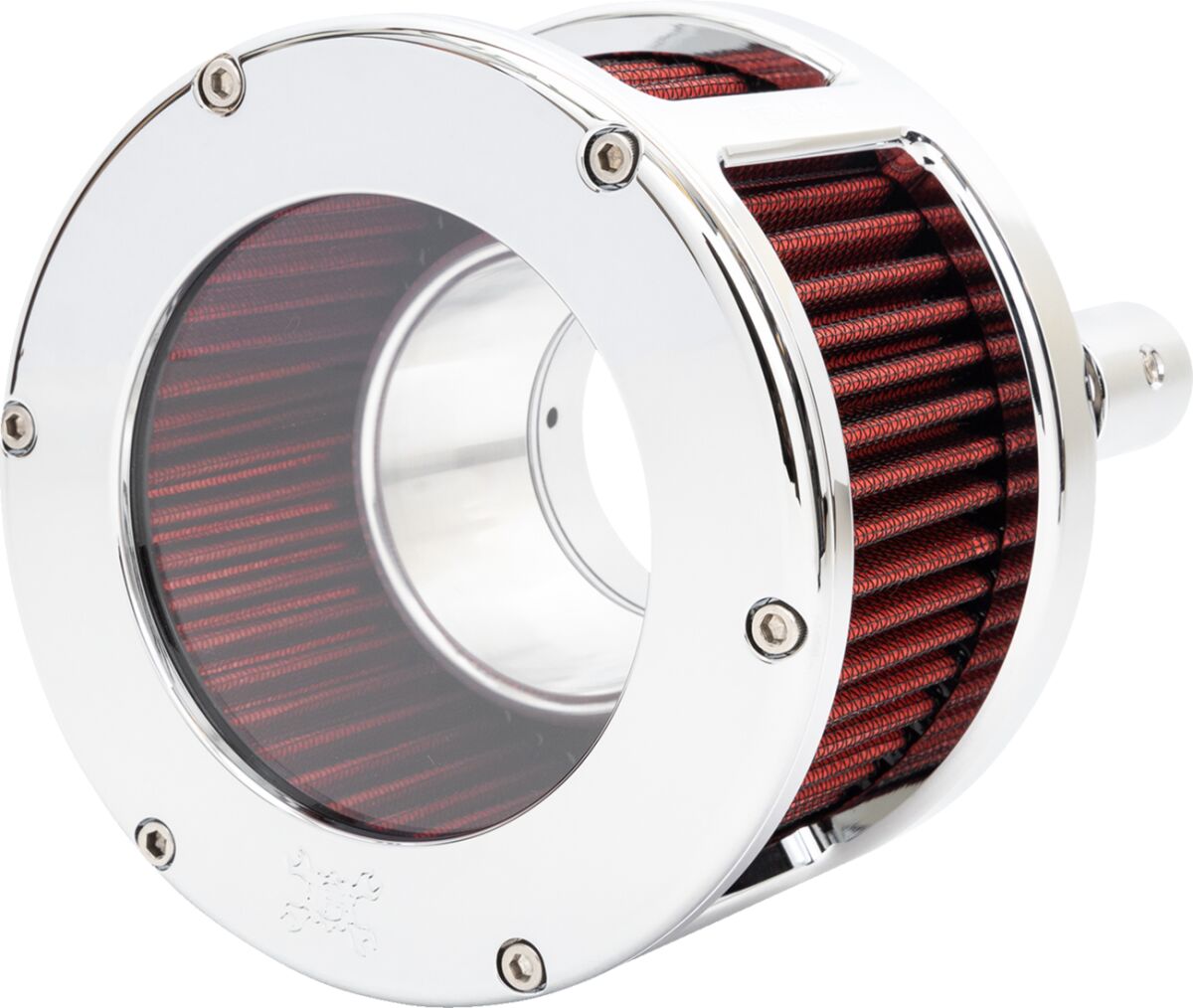 Air Cleaner - BA Race Series - Chrome - Clear Cover - Red - M8