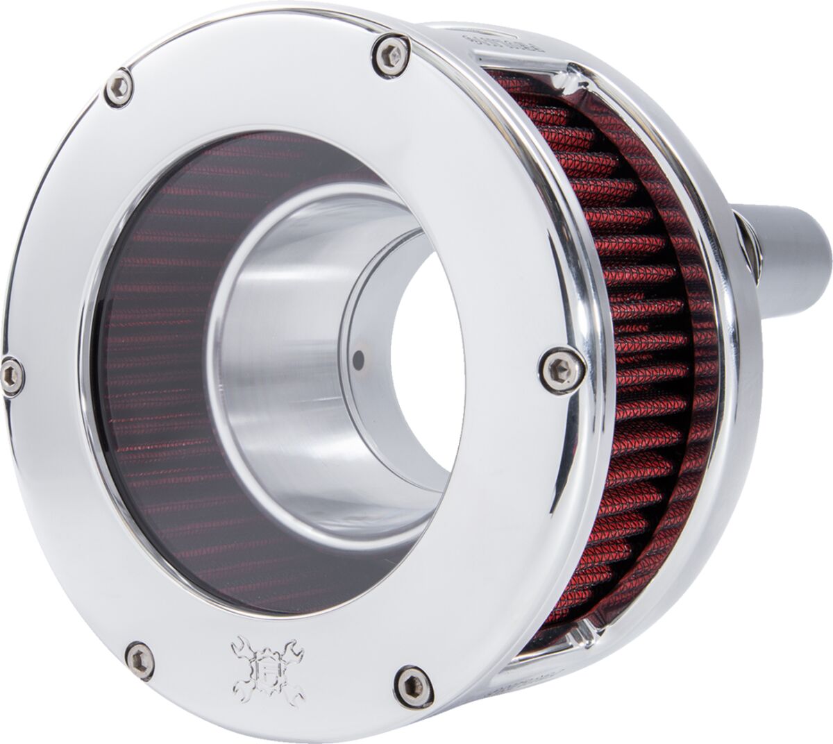 Air Cleaner - BA Series - Chrome - Clear Cover - Red - M8