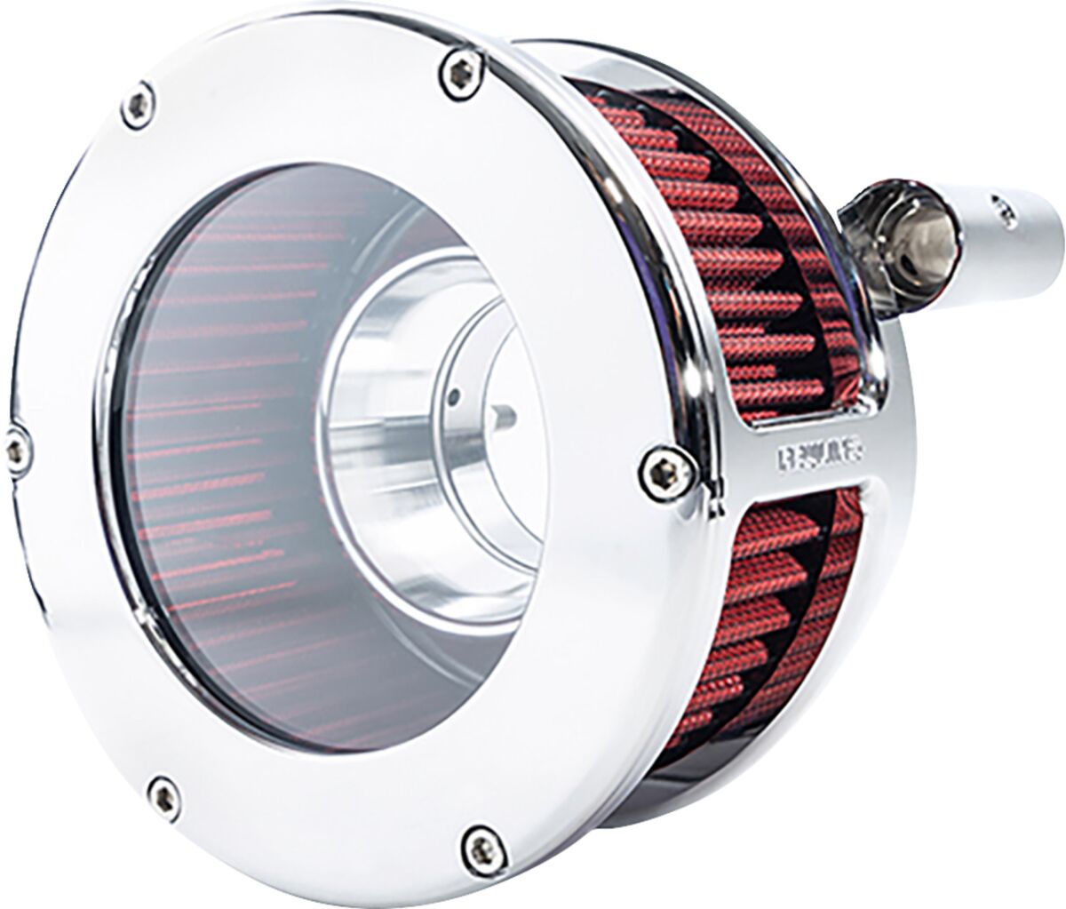 AIR CLEANER BA CLEAR COVER CHROME/RED 93-99 EVO BT