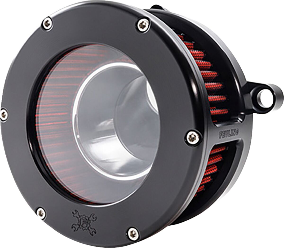 AIR CLEANER BA CLEAR COVER BLACK/RED M8 VVT