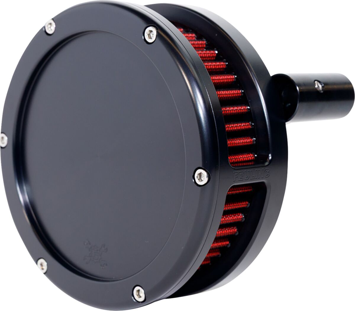 AIR CLEANER BA SLIM SOLID COVER BLACK/RED 99-17 TWIN CAM