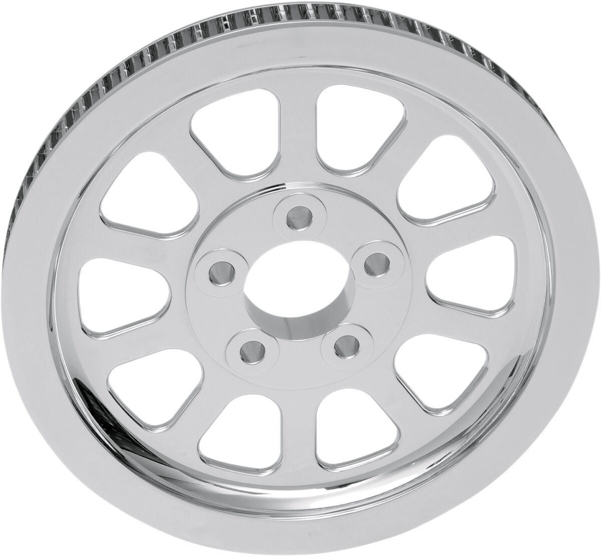 REAR BELT PULLEY 10-SPOKE CHROME 66T