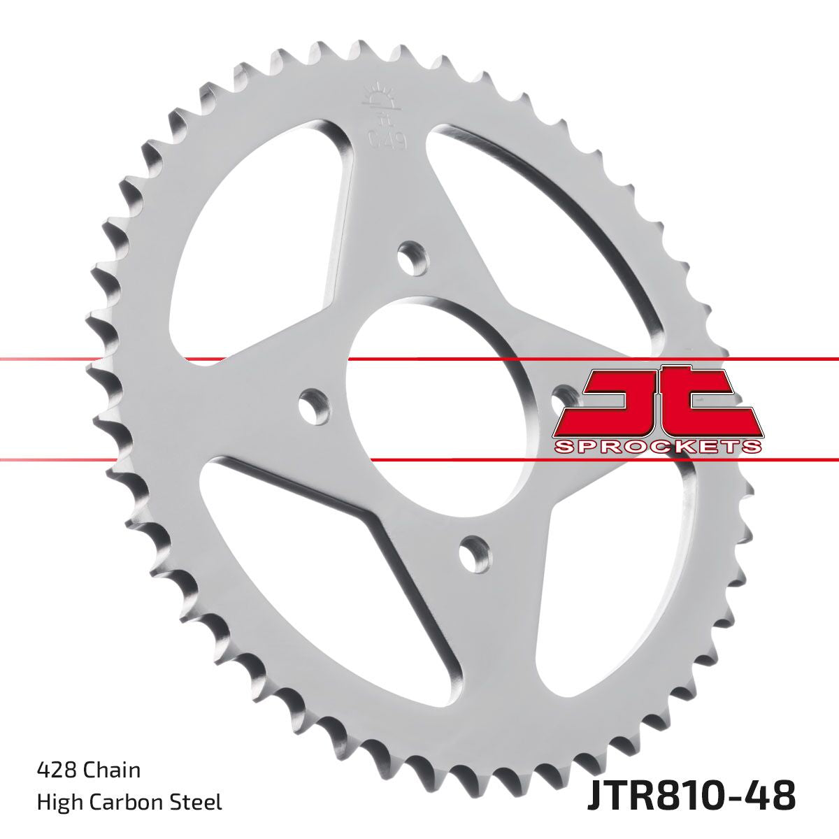 JTR810.48 REAR REPLACEMENT SPROCKET 48 TEETH 428 PITCH NATURAL STEEL