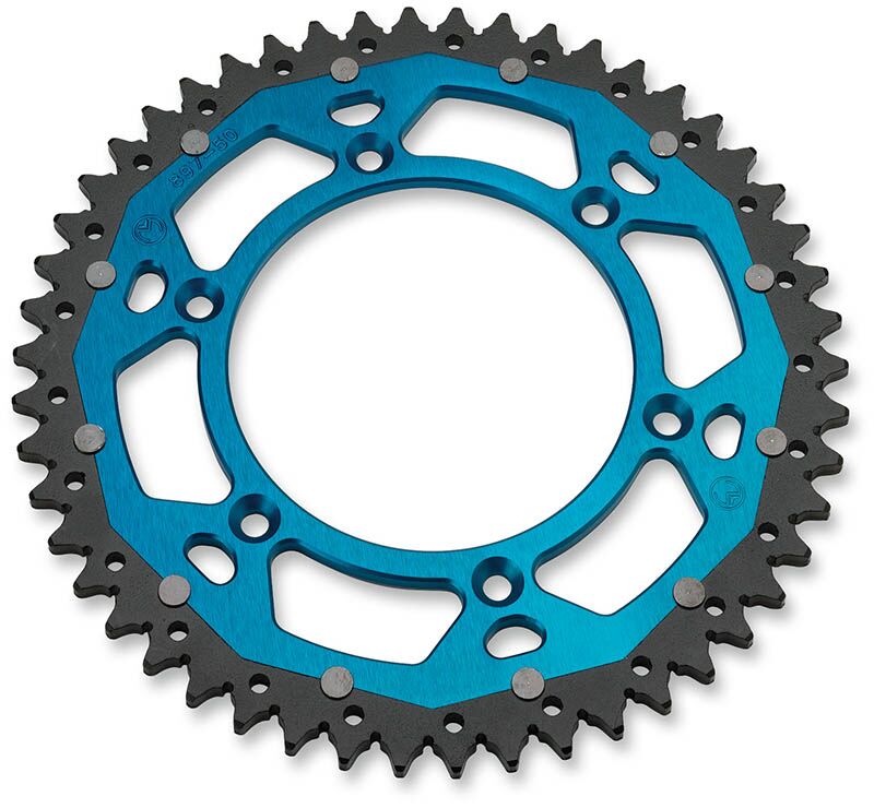 REAR SPROCKET / 51 TEETH / 520 PITCH / BLUE|NATURAL / ALUMINUM|STEEL