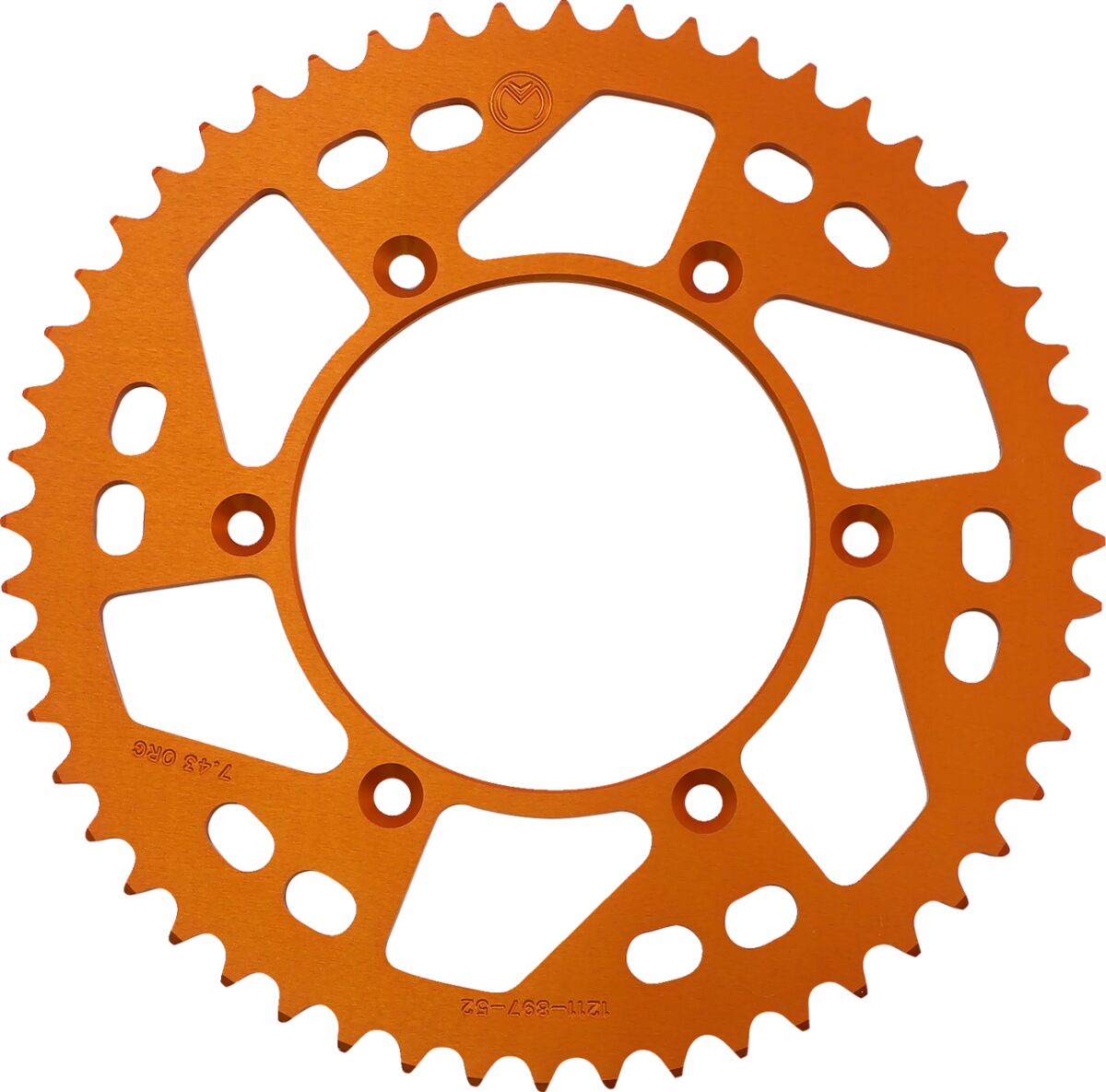 REAR SPROCKET 52 TEETH ALUMINIUM ORANGE