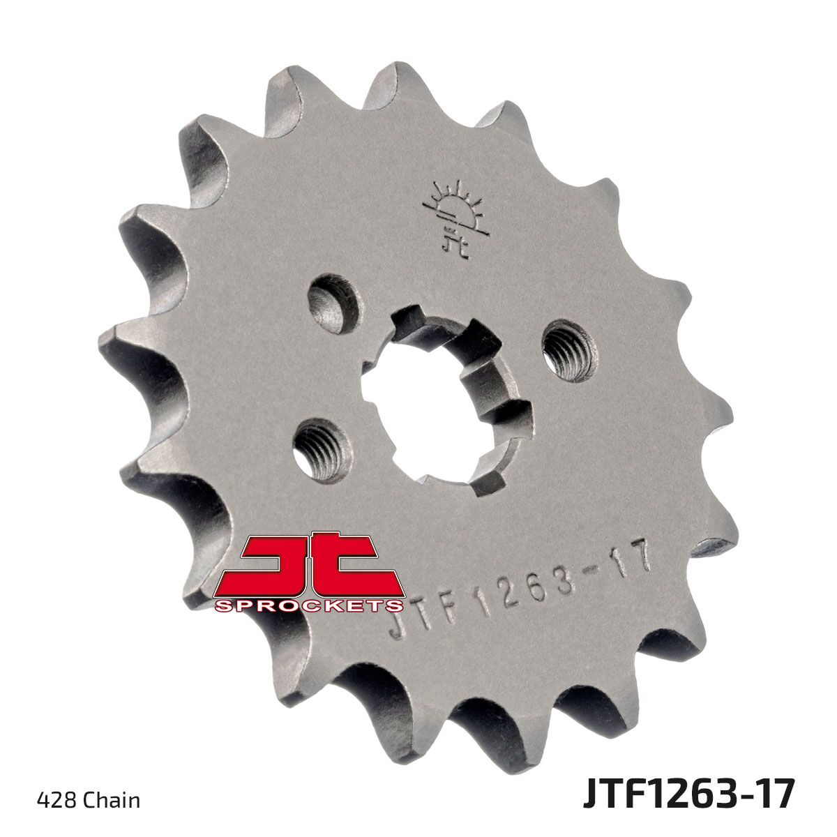JTF1263.17 FRONT REPLACEMENT SPROCKET 17 TEETH 428 PITCH NATURAL CHROMOLY STEEL ALLOY