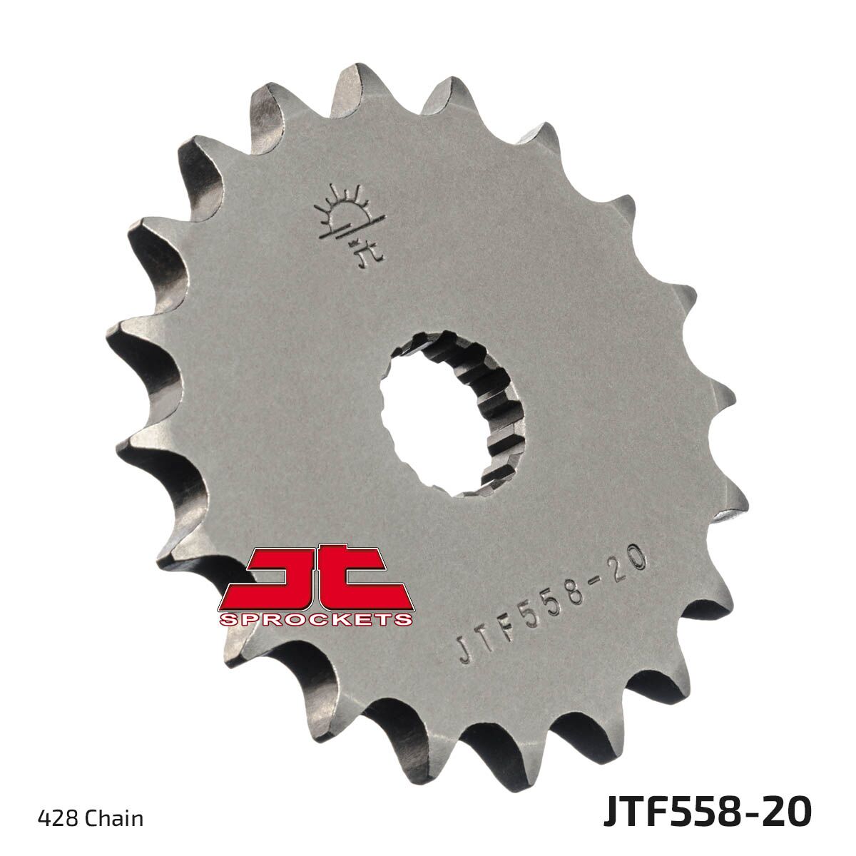 JTF558.20 FRONT REPLACEMENT SPROCKET 20 TEETH 428 PITCH NATURAL CHROMOLY STEEL ALLOY