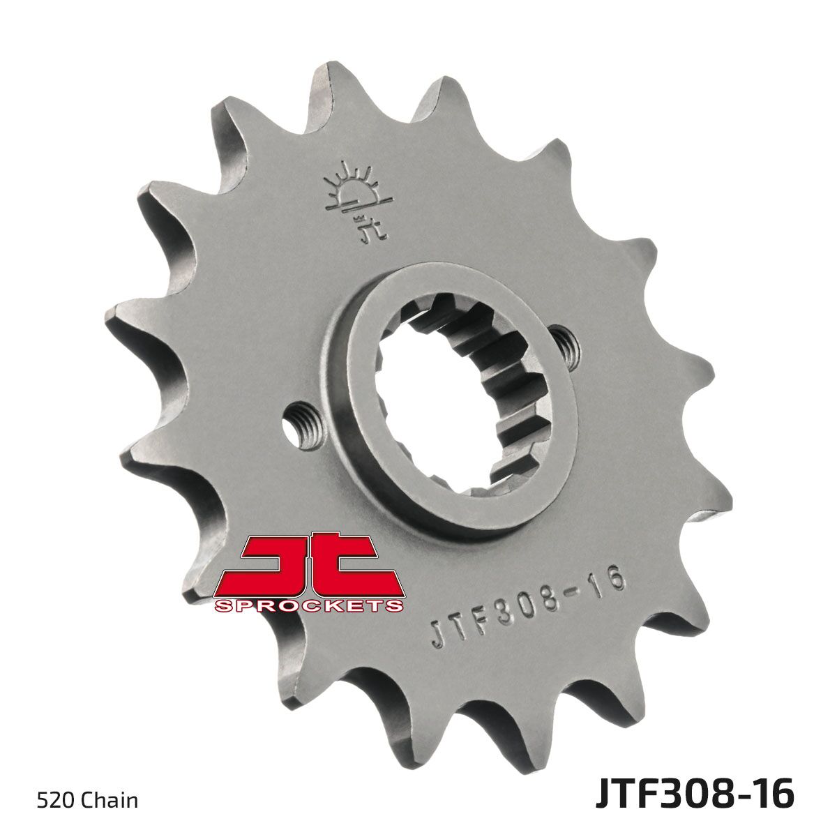 JTF308.16 FRONT REPLACEMENT SPROCKET 16 TEETH 520 PITCH NATURAL SCM420 CHROMOLY STEEL ALLOY