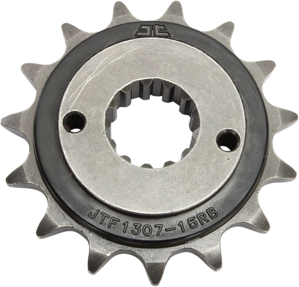 JTF1307.15RB FRONT RUBBER CUSHIONED SPROCKET 15 TEETH 520 PITCH NATURAL SCM420 CHROMOLY STEEL ALLOY