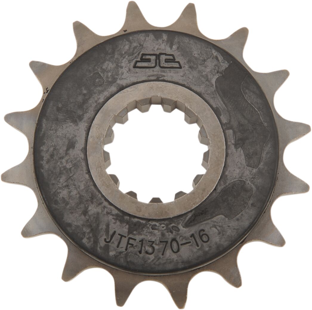 JTF1370.16RB FRONT RUBBER CUSHIONED SPROCKET 16 TEETH 525 PITCH NATURAL SCM420 CHROMOLY STEEL ALLOY