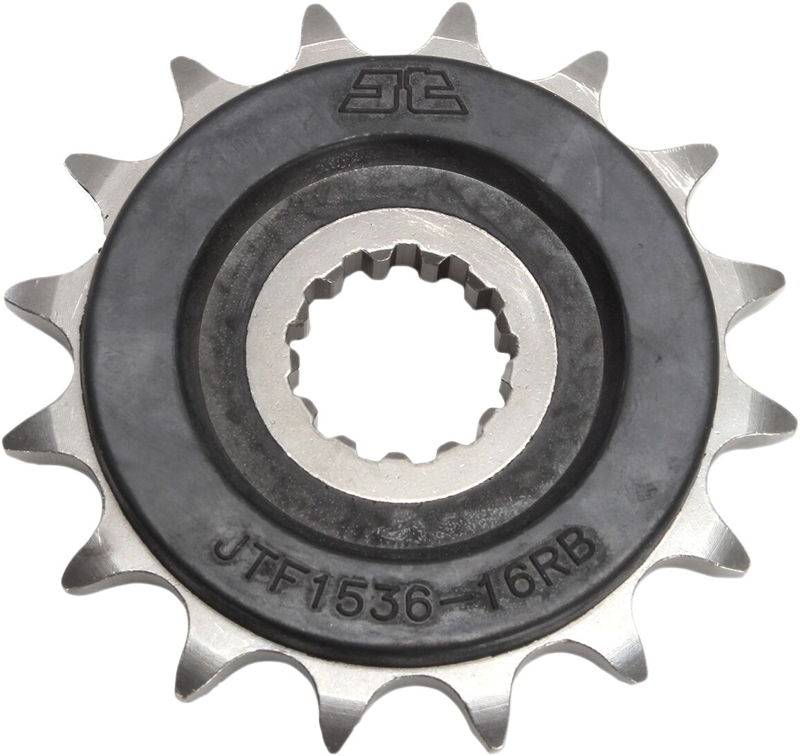 JTF1536.16RB FRONT RUBBER CUSHIONED SPROCKET 16 TEETH 520 PITCH NATURAL SCM420 CHROMOLY STEEL ALLOY