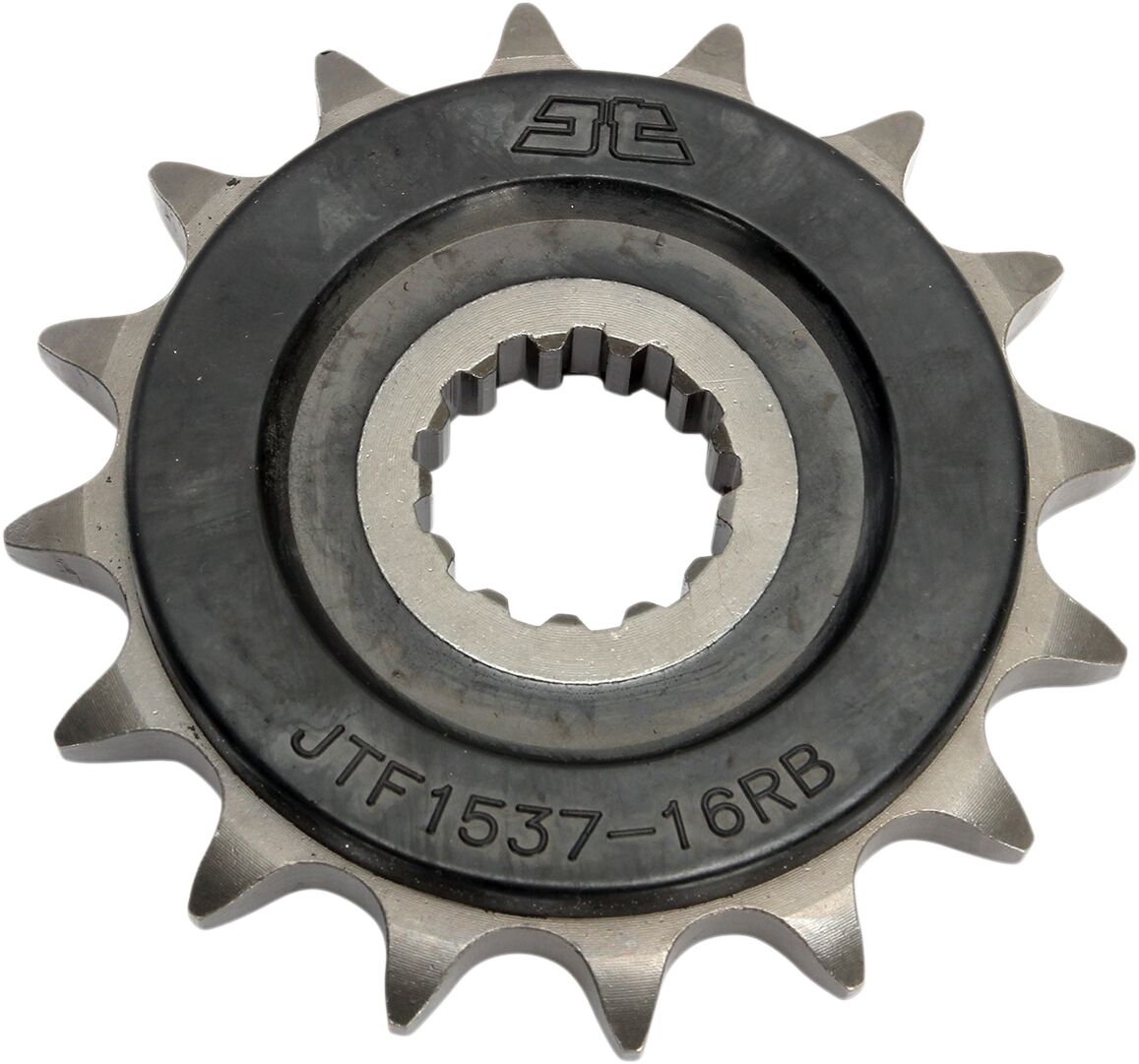 JTF1537.16RB FRONT RUBBER CUSHIONED SPROCKET 16 TEETH 525 PITCH NATURAL SCM420 CHROMOLY STEEL ALLOY