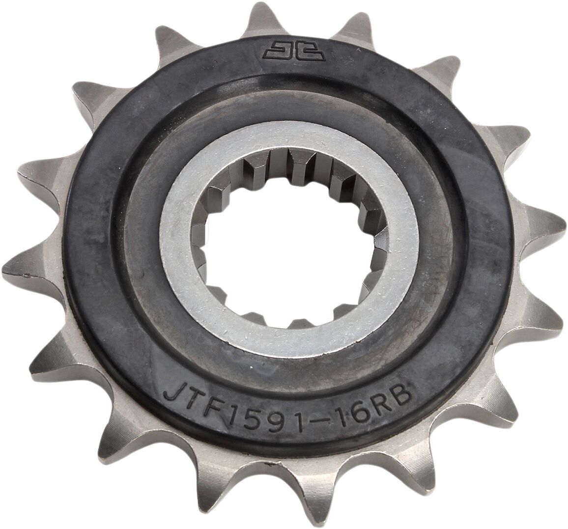 JTF1591.16RB FRONT RUBBER CUSHIONED SPROCKET 16 TEETH 525 PITCH NATURAL SCM420 CHROMOLY STEEL ALLOY