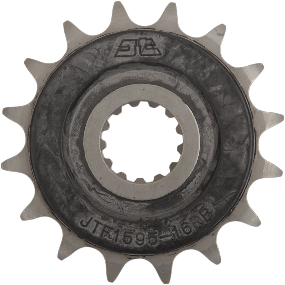 JTF1595.16RB FRONT RUBBER CUSHIONED SPROCKET 16 TEETH 520 PITCH NATURAL SCM420 CHROMOLY STEEL ALLOY