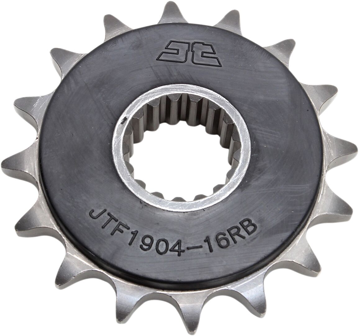 JTF1904.16RB FRONT RUBBER CUSHIONED SPROCKET 16 TEETH 525 PITCH NATURAL SCM420 CHROMOLY STEEL ALLOY