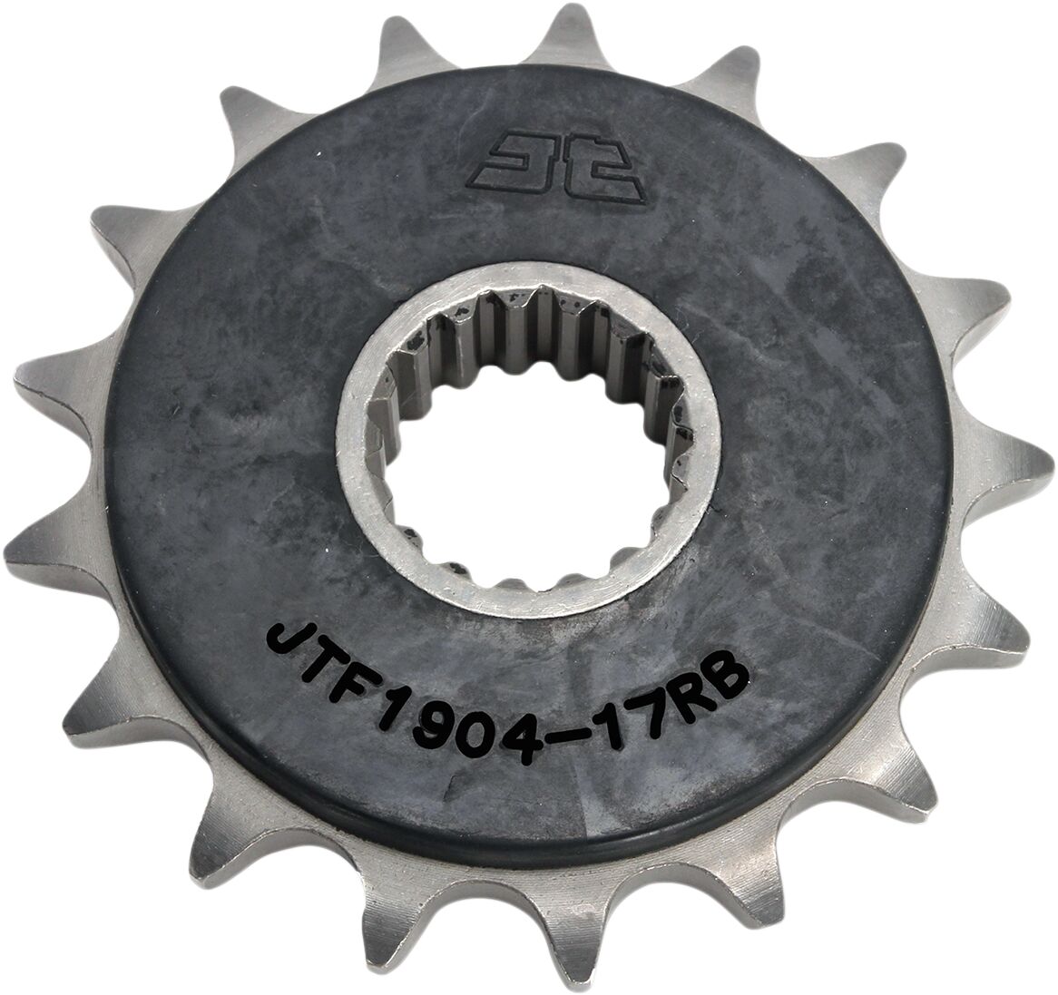 JTF1904.17RB FRONT RUBBER CUSHIONED SPROCKET 17 TEETH 525 PITCH NATURAL SCM420 CHROMOLY STEEL ALLOY