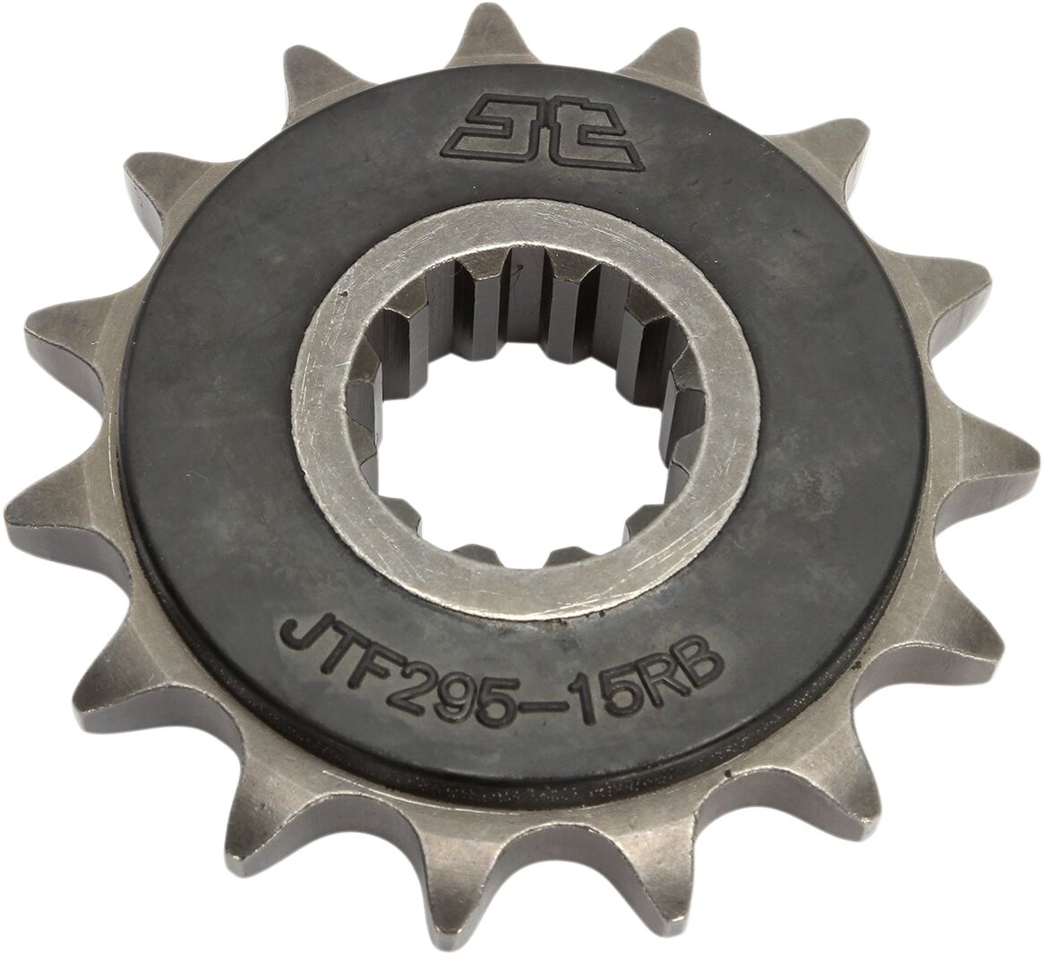 JTF295.15RB FRONT RUBBER CUSHIONED SPROCKET 15 TEETH 50 PITCH NATURAL SCM420 CHROMOLY STEEL ALLOY