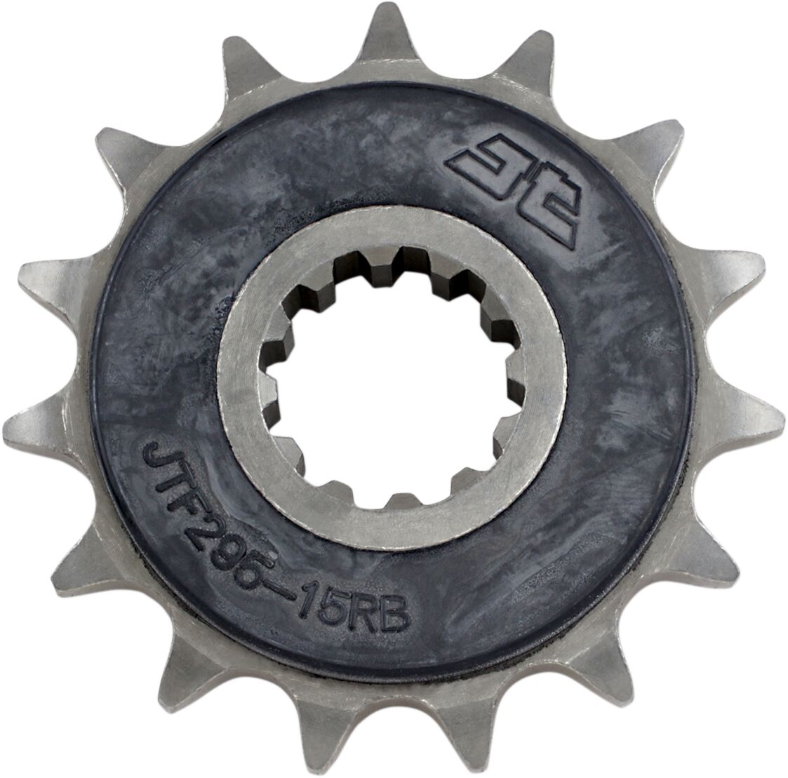 JTF296.15RB FRONT RUBBER CUSHIONED SPROCKET 15 TEETH 525 PITCH NATURAL SCM420 CHROMOLY STEEL ALLOY
