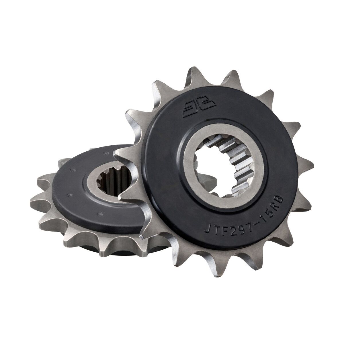 JTF297.15RB FRONT RUBBER CUSHIONED SPROCKET 15 TEETH 525 PITCH NATURAL SCM420 CHROMOLY STEEL ALLOY